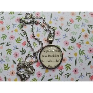 Kaz Brekker pendant necklace made with Six of Crows book pages